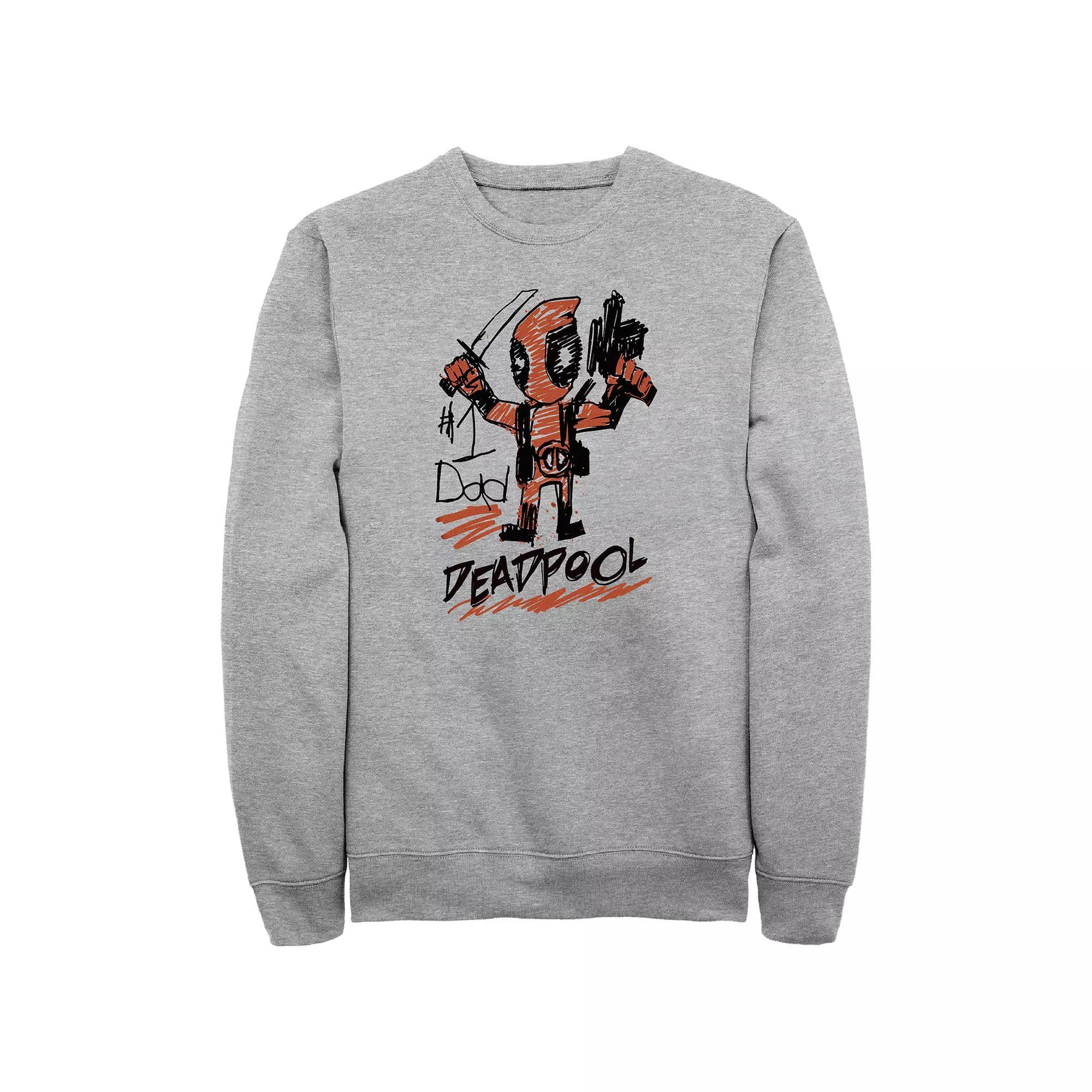 Big & Tall Marvel Deadpool #1 Dad Graphic Fleece, Men's, Size: XL Tall, Athletic Grey Product Image