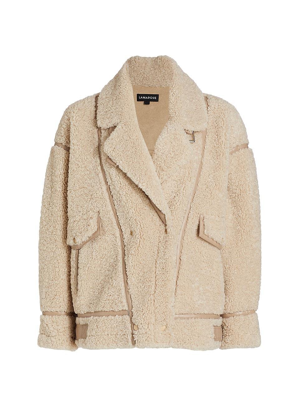 Womens Badu Faux Sherpa Biker Jacket Product Image