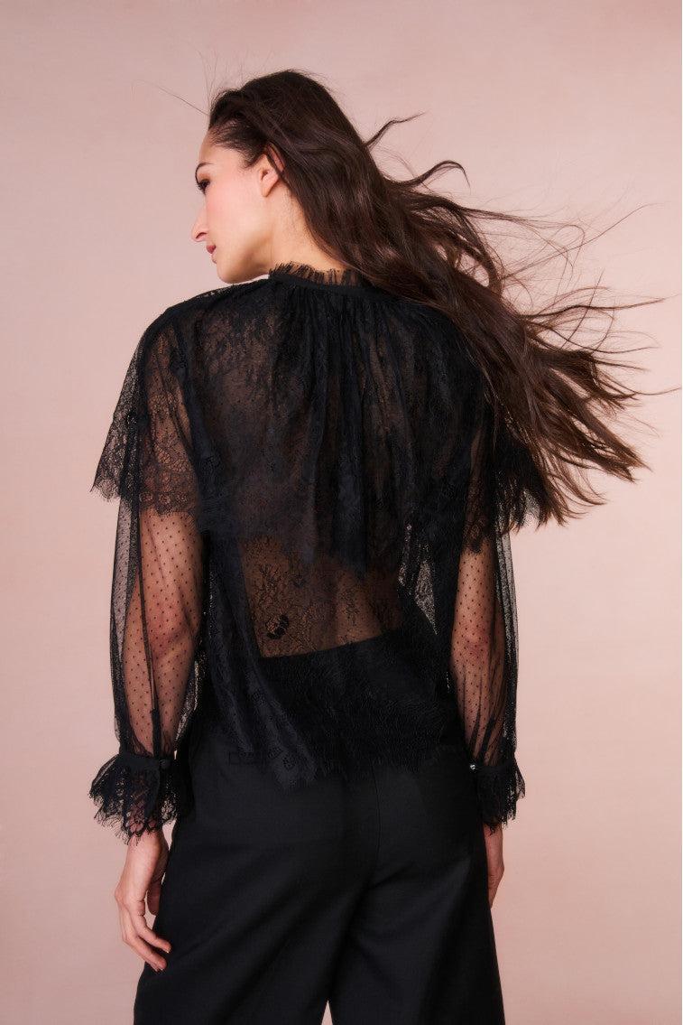Duquette Sheer Lace Top Product Image