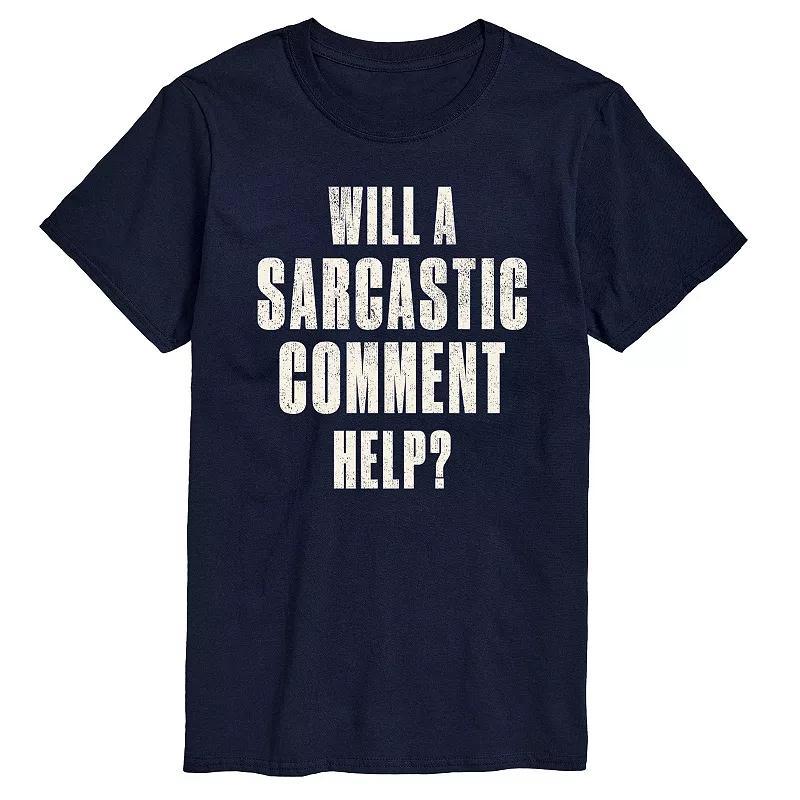 Big & Tall Sarcastic Comment Help Graphic Tee, Mens Blue Product Image