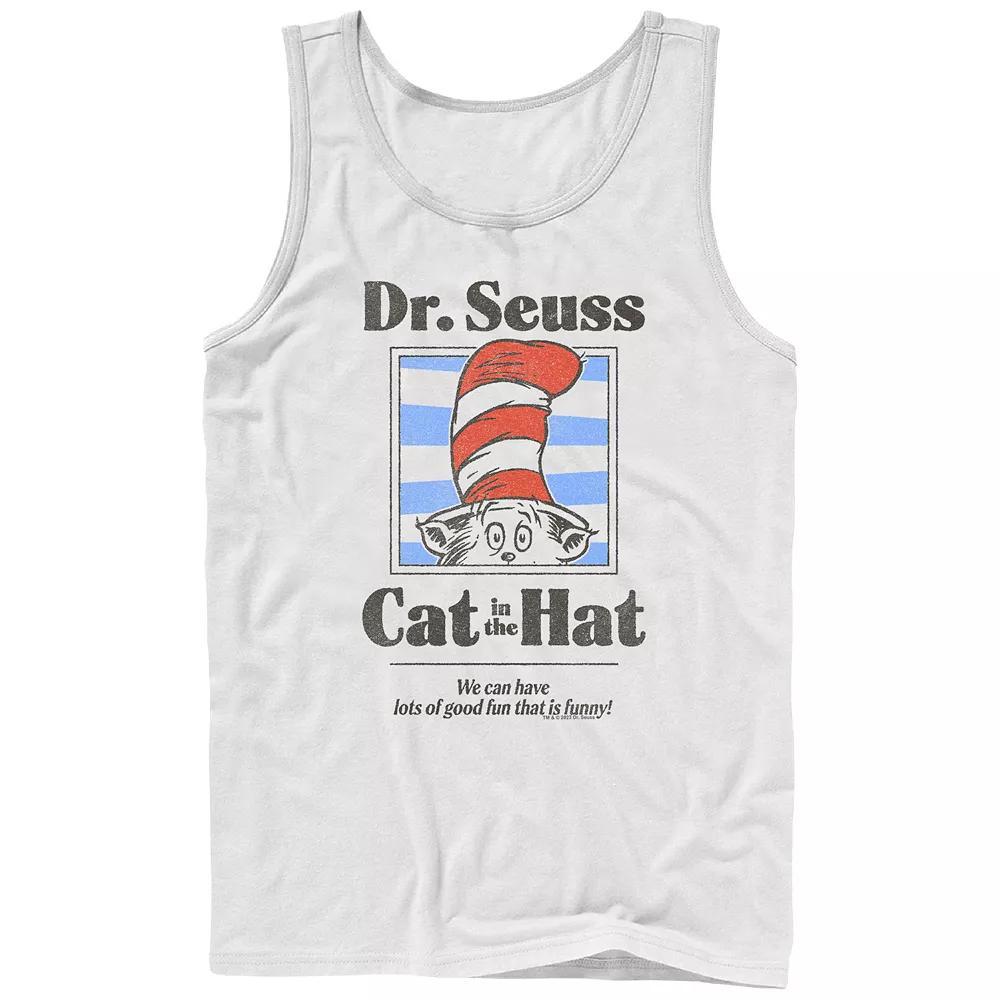 Men's Dr. Seuss The Cat In The Hat That Is Funny Graphic Tank, Size: Large, White Product Image