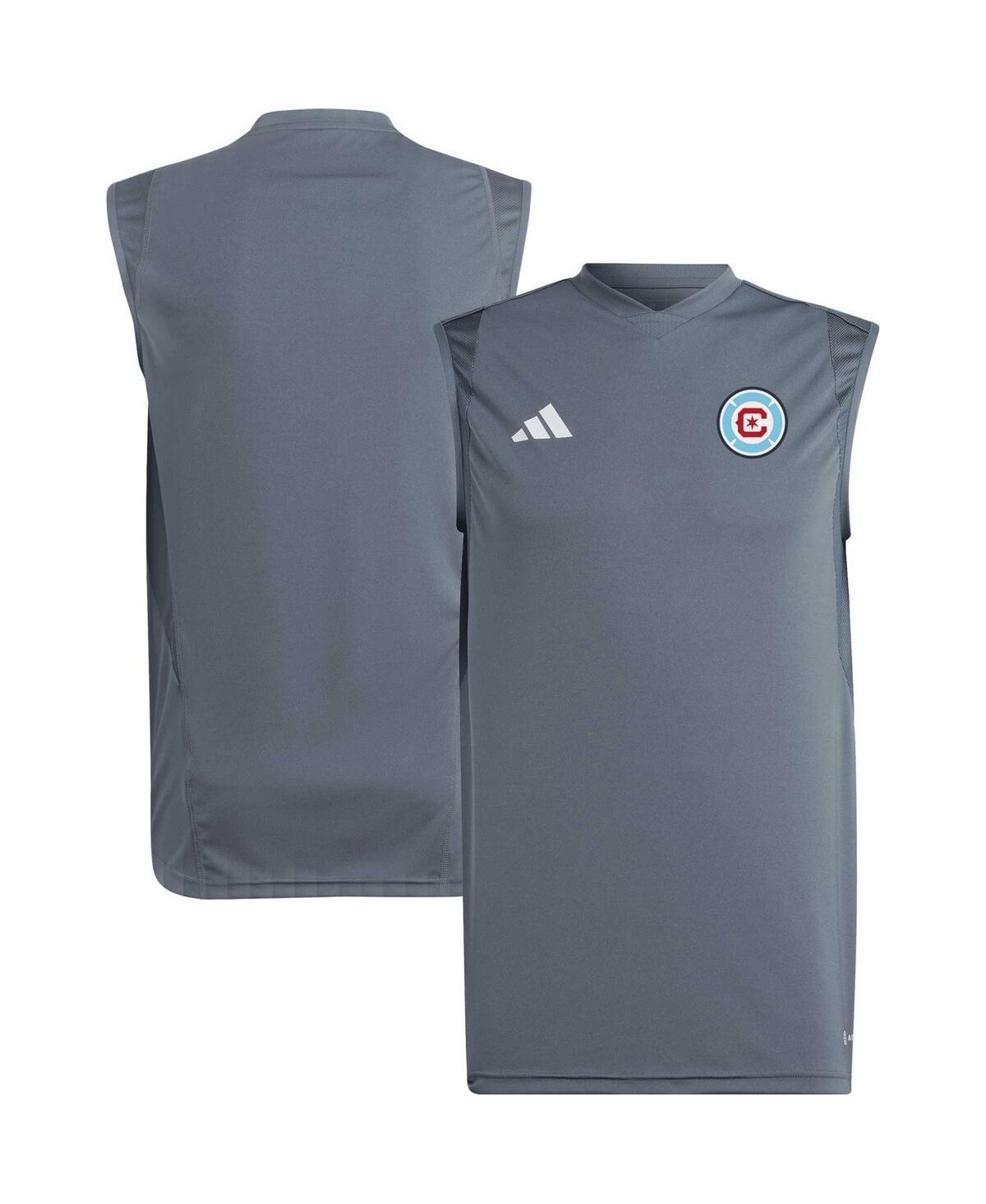 Mens adidas Gray Chicago Fire 2023 On-Field Sleeveless Training Jersey Product Image