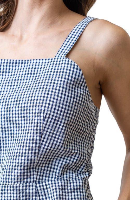 Hope & Henry Women's Organic Seersucker Sheath Dress in Navy Gingham Seersucker at Nordstrom, Size 8 Product Image