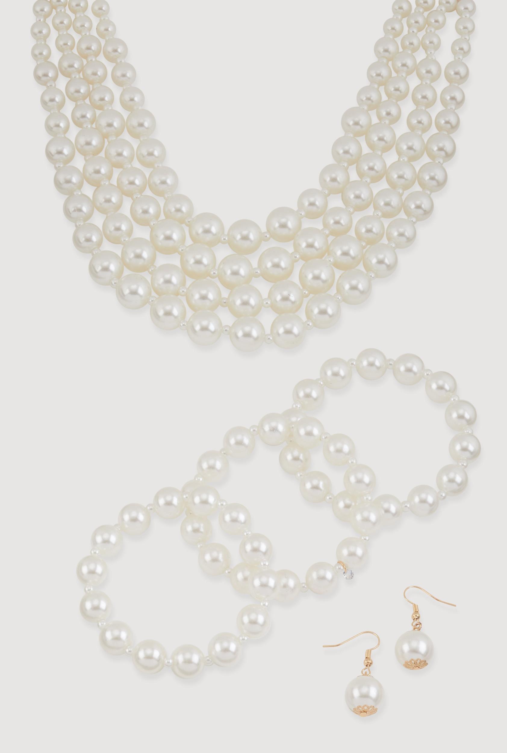 Cubic Zirconia Y Necklace and Drop Earrings Female Product Image