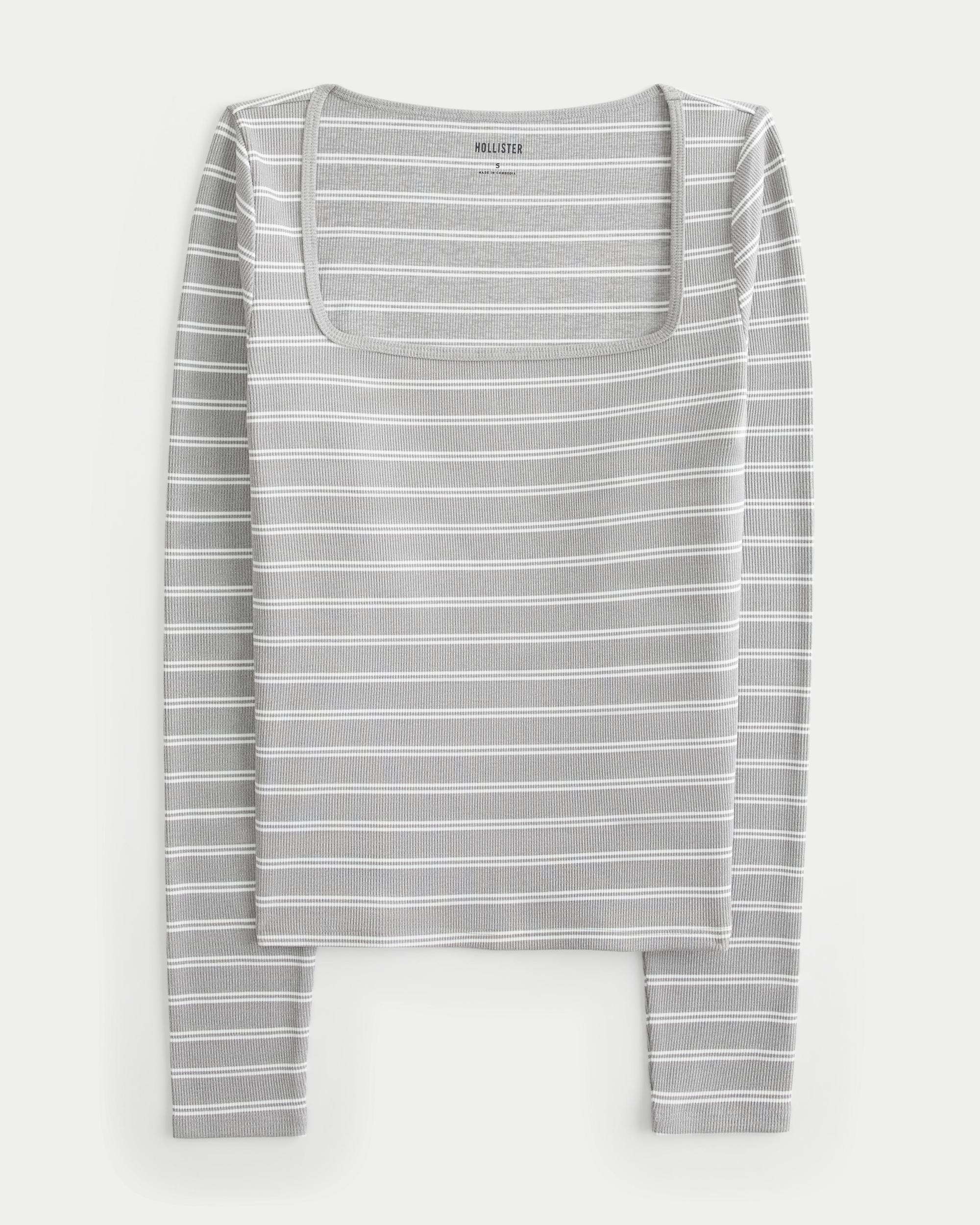 Ribbed Seamless Fabric Square-Neck Top Product Image