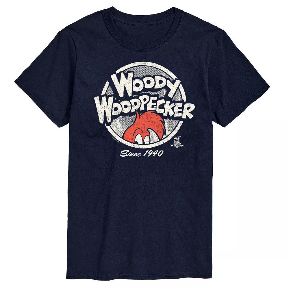 Big & Tall Woody Woodpecker Vintage Logo Graphic Tee, Mens Blue Product Image