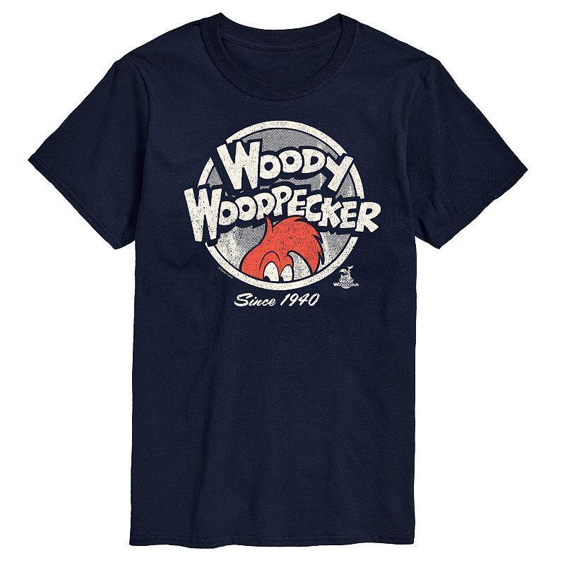 Big & Tall Woody Woodpecker Vintage Logo Graphic Tee, Mens Blue Product Image