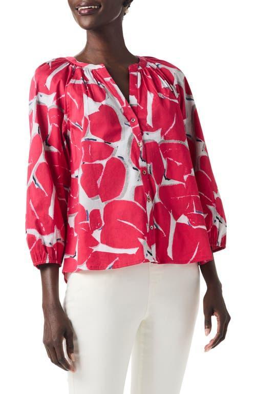 Womens Bold Petals Stretch Cotton Shirt Product Image