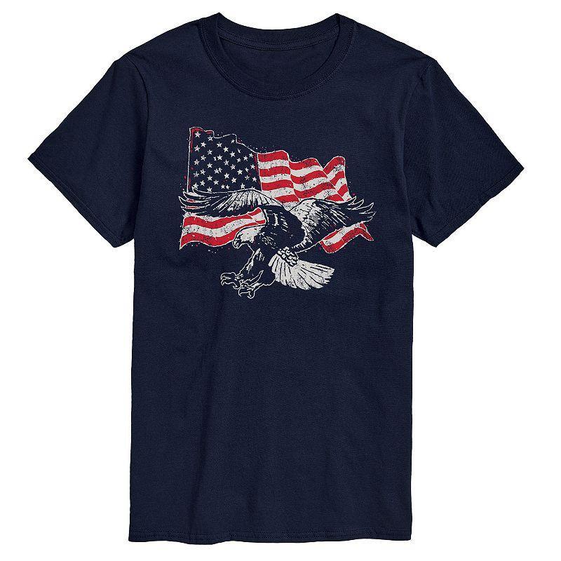 Big & Tall Eagle Flag Graphic Tee, Men's, Size: 4XB, Blue Product Image
