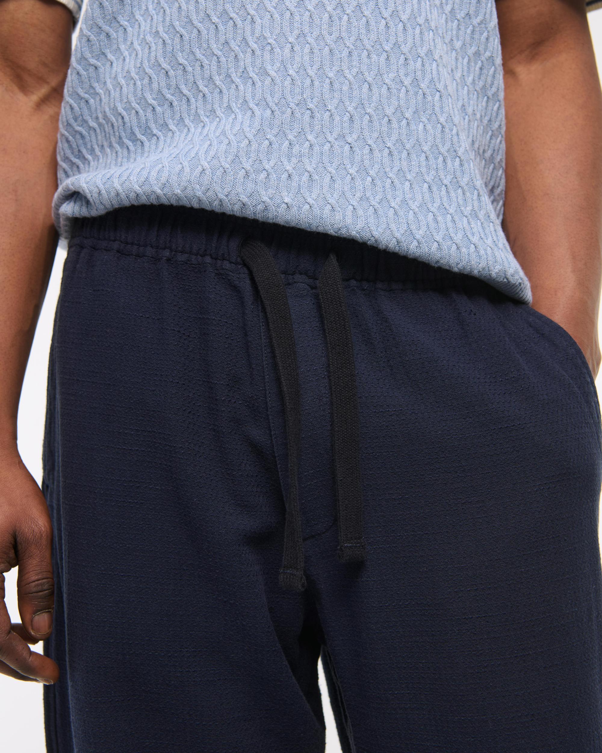 Baggy Cotton Texture Pull-On Pant Product Image