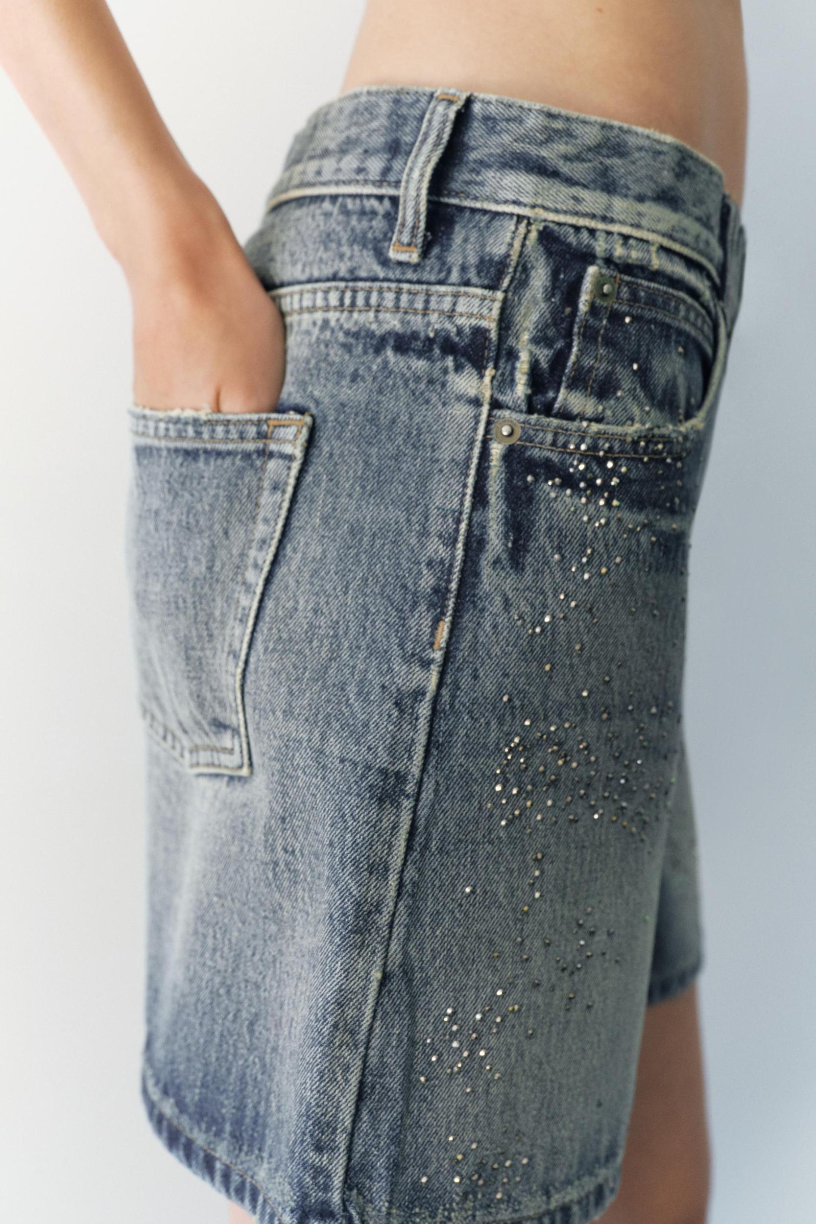 MID WAIST DENIM SHORTS ZW COLLECTION Product Image