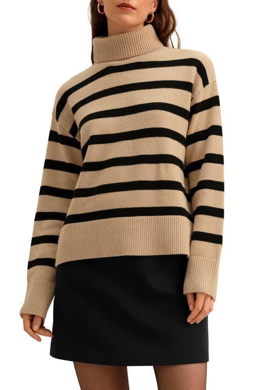 Lilysilk Women's The Tarra Stripe Sweater in Brown at Nordstrom, Size Small Product Image