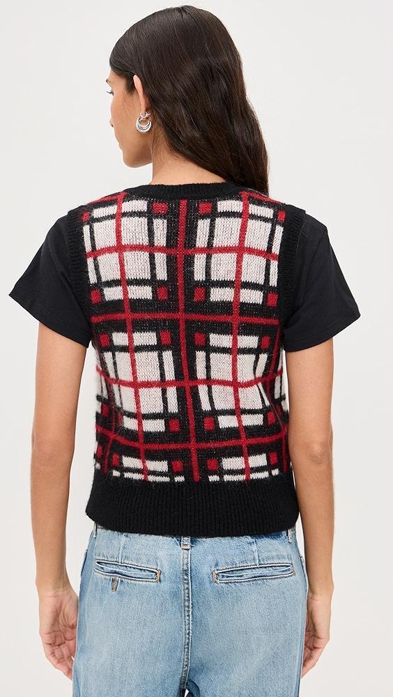 RE/DONE Tartan V Neck Vest | Shopbop Product Image