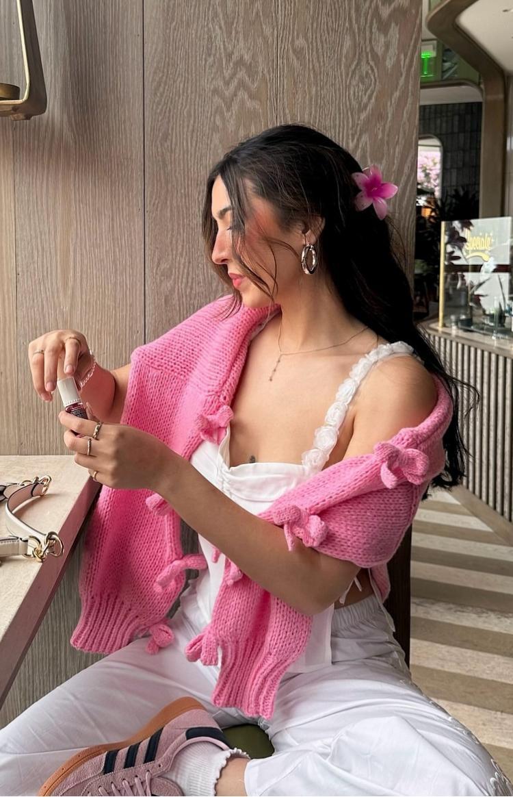 Short and Sweet Pink Knit Jumper Product Image