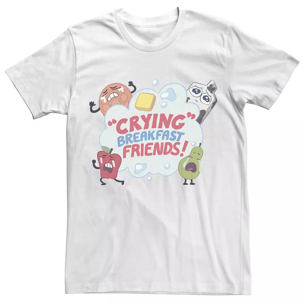 Men's Steven Universe "Crying" Breakfast Friends! Collage Tee, Size: Medium, White Product Image