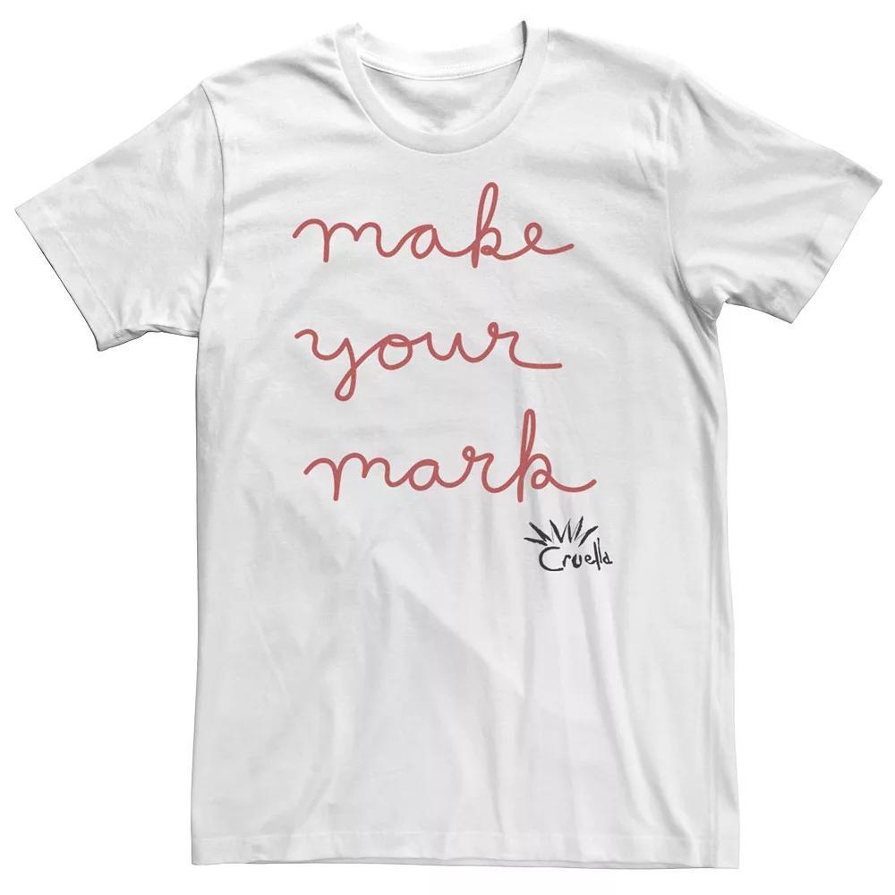 Big & Tall Disney Cruella Make Your Mark Tee, Men's, Size: 5XL, White Product Image