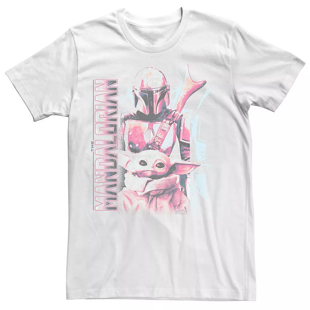 Men's The Mandalorian Baby Yoda And Djarin Tee, Size: XXL, White Product Image