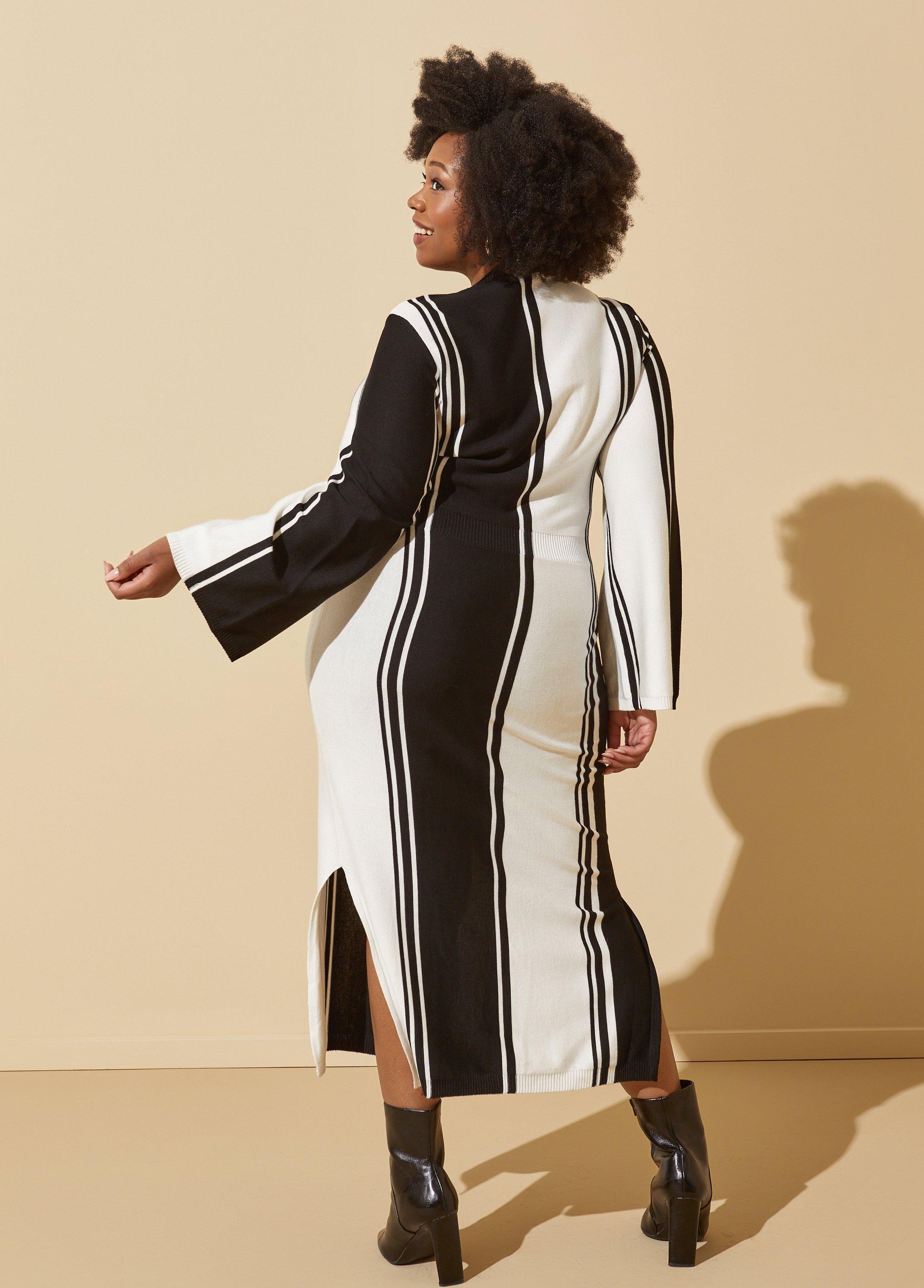 Striped Midi Sweater Dress Product Image