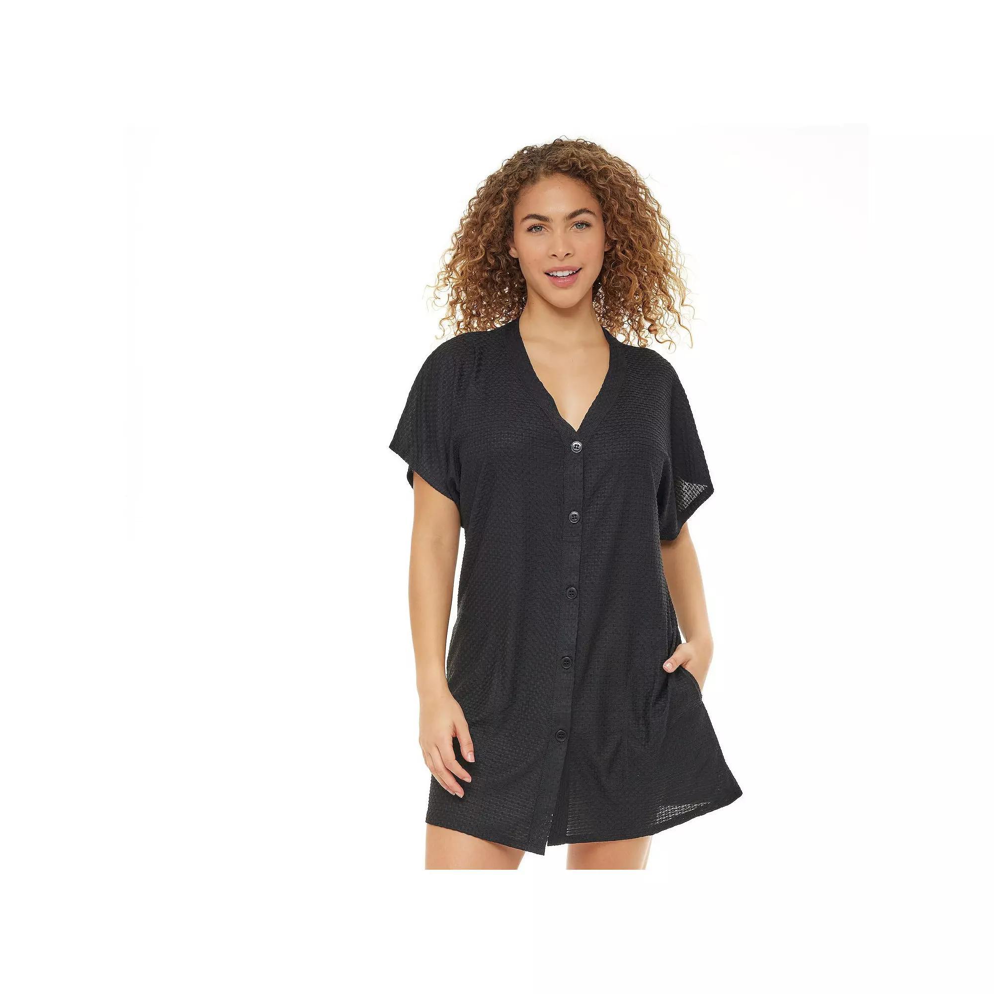 Women's Jordan Taylor Waffle-Weave Swim Cover-Up, Size: Large, White Product Image