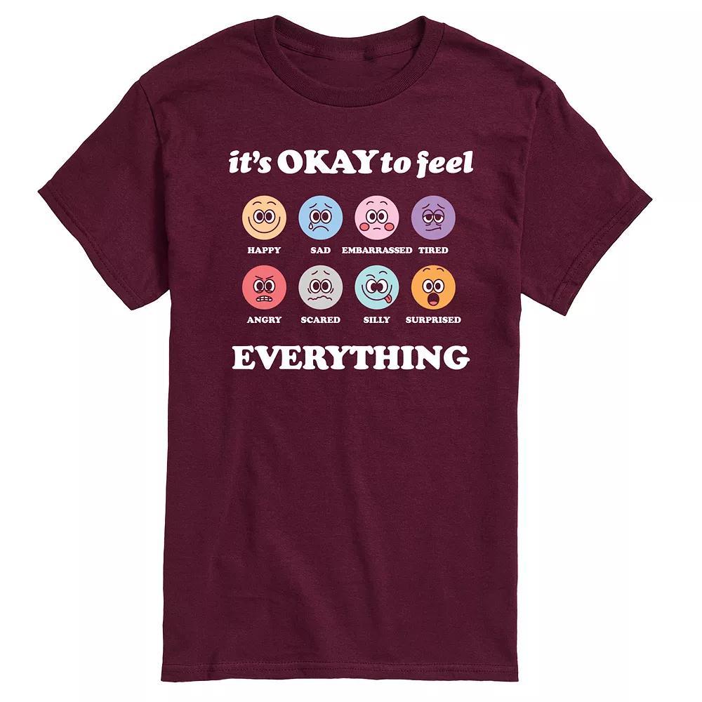 Men's It's Okay to Feel Everything Graphic Tee, Size: Large, Blue Product Image