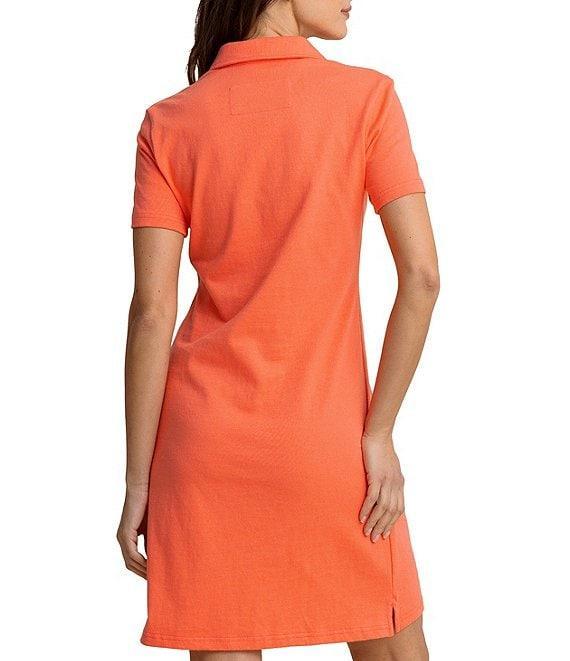 Southern Tide Demi Solid Collared V-Neck Short Sleeve Cotton Polo Dress Product Image