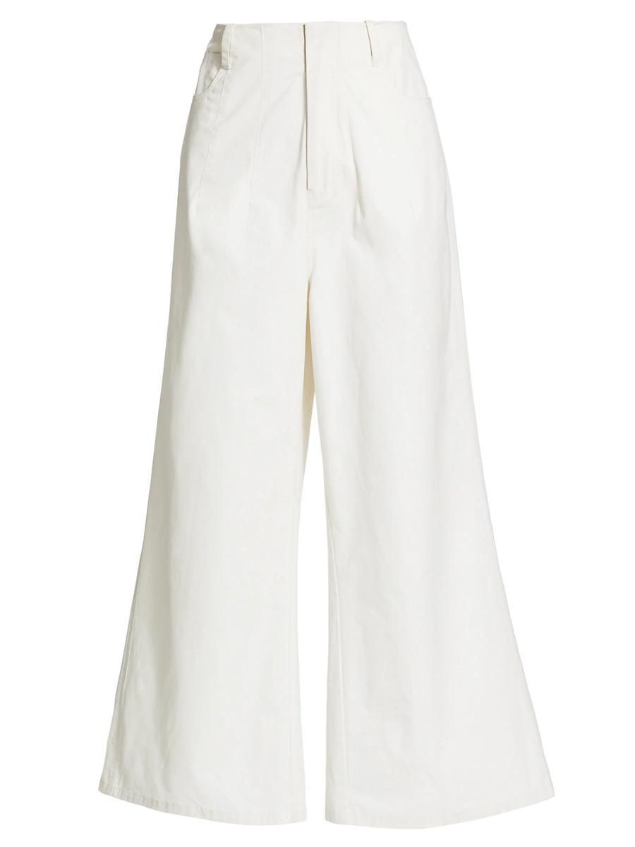Womens Luca Stretch Cotton Wide-Leg Crop Pants Product Image