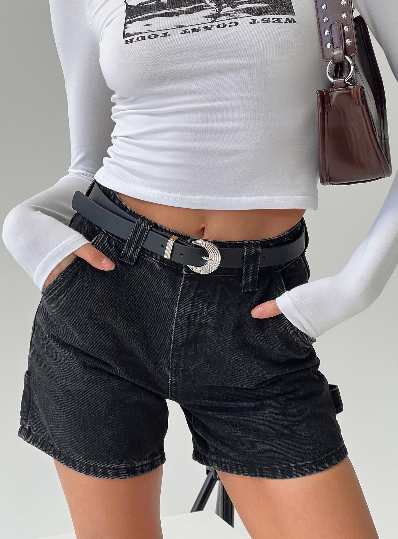 Lou Carpenter Denim Shorts Washed Black Product Image