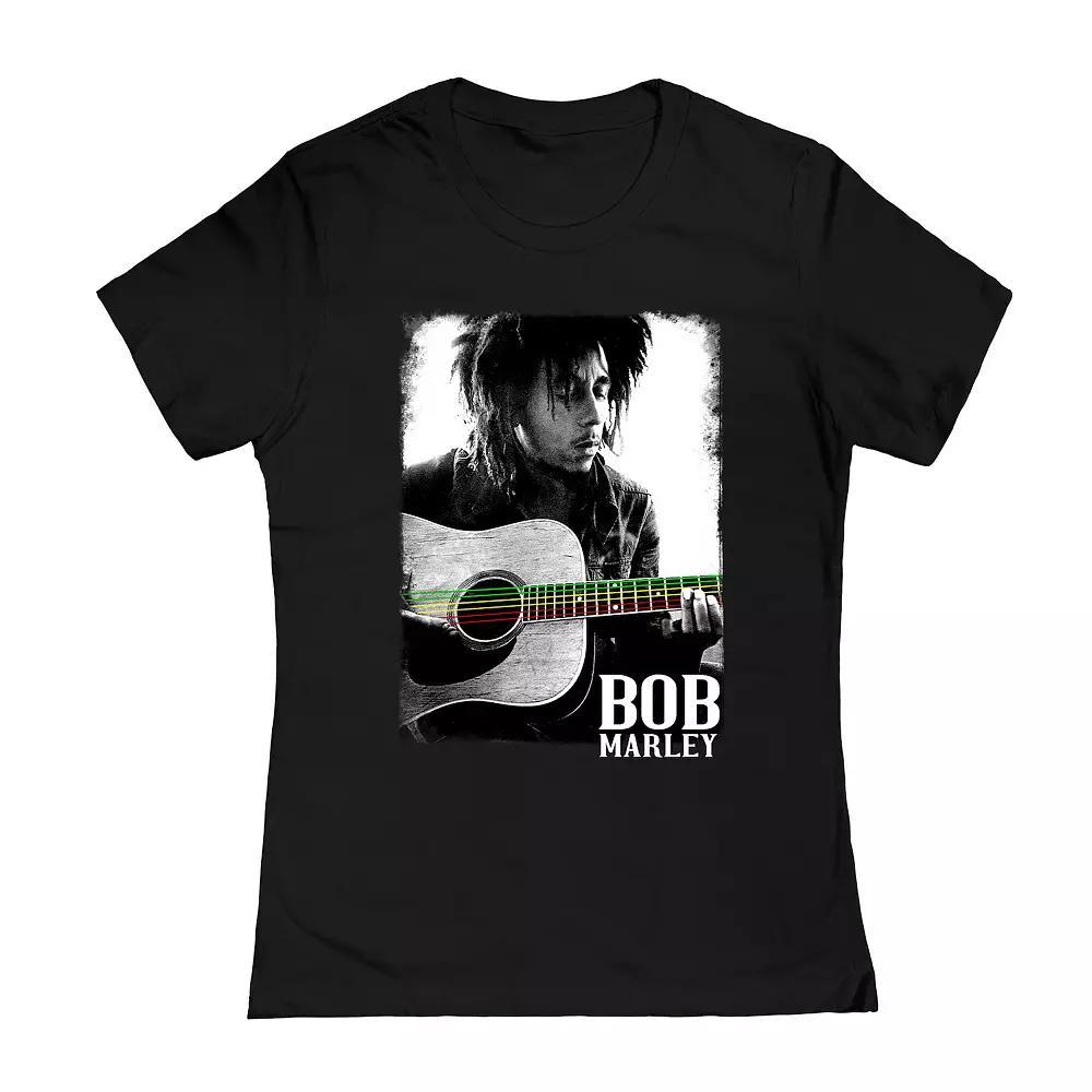 Juniors' Bob Marley Guitar Graphic Tee, Girl's, Size: Small, Black Product Image
