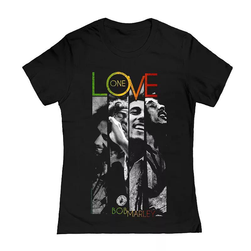 Juniors' Bob Marley Love Stripes Graphic Tee, Girl's, Size: Large, Black Product Image