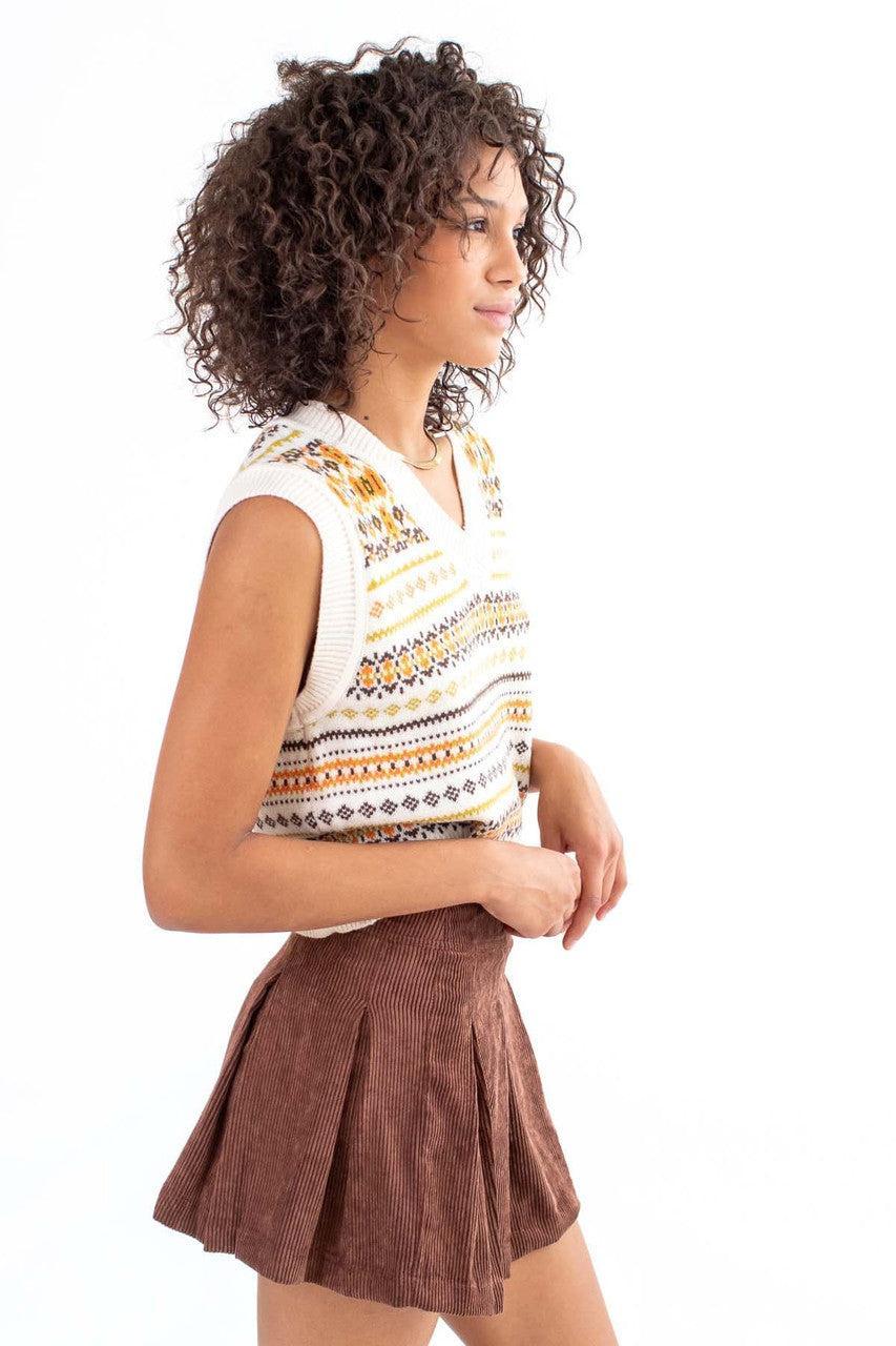 Ivory Fair Isle Sweater Vest Product Image