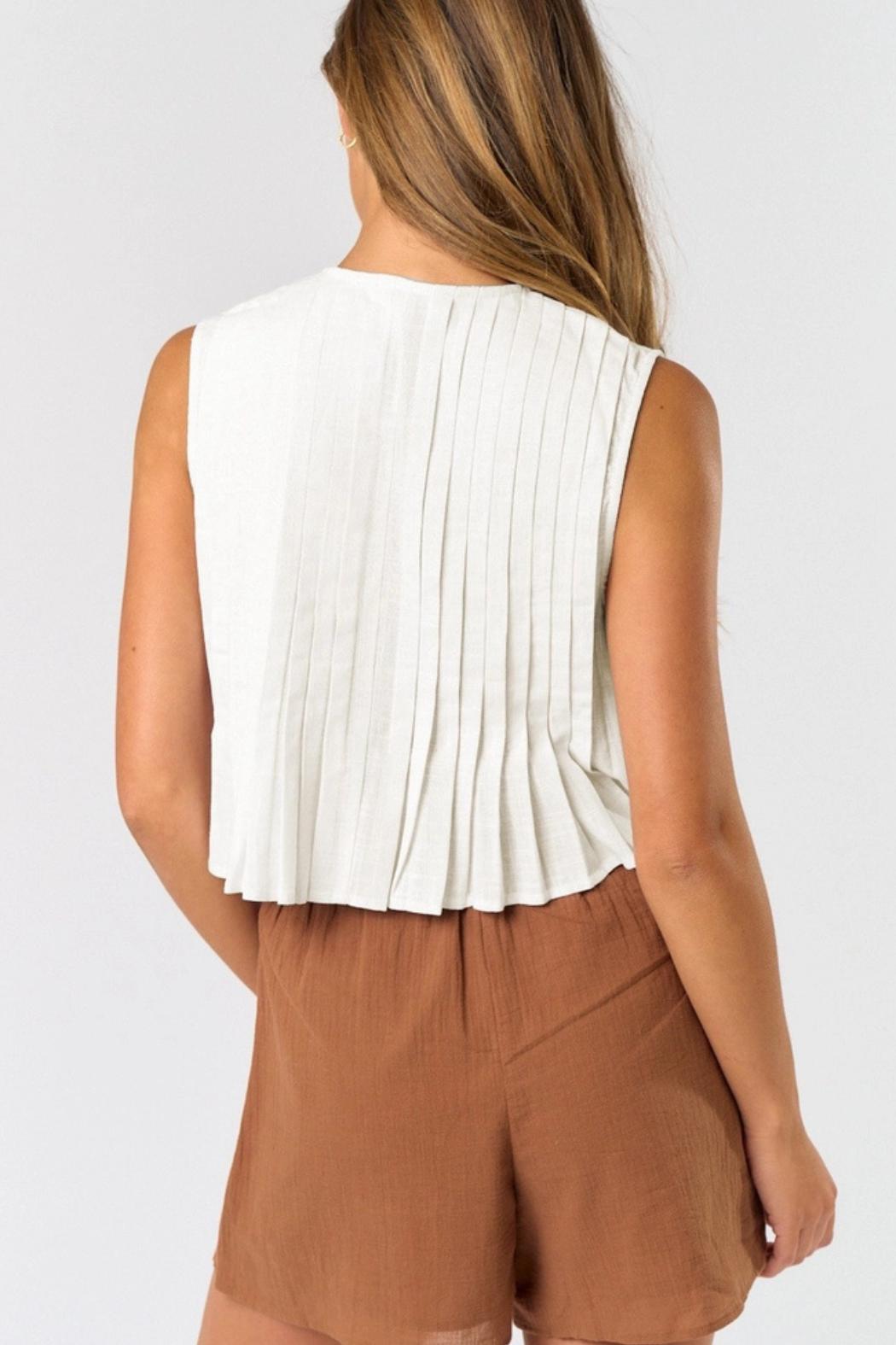 Tie Front Pleated Top Product Image