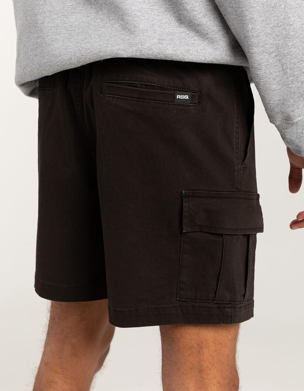 RSQ Mens Cargo Twill Pull On Shorts - BLACK Product Image
