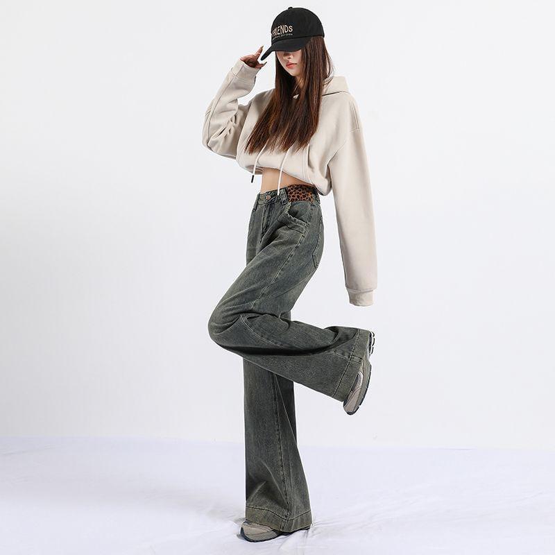 High Rise Washed Wide Leg Jeans Product Image
