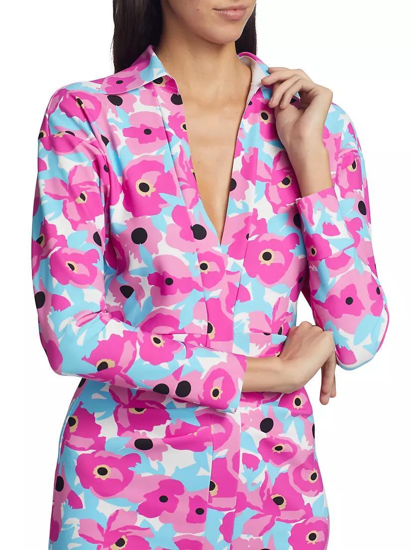 Maixut Floral Jersey Minidress Product Image
