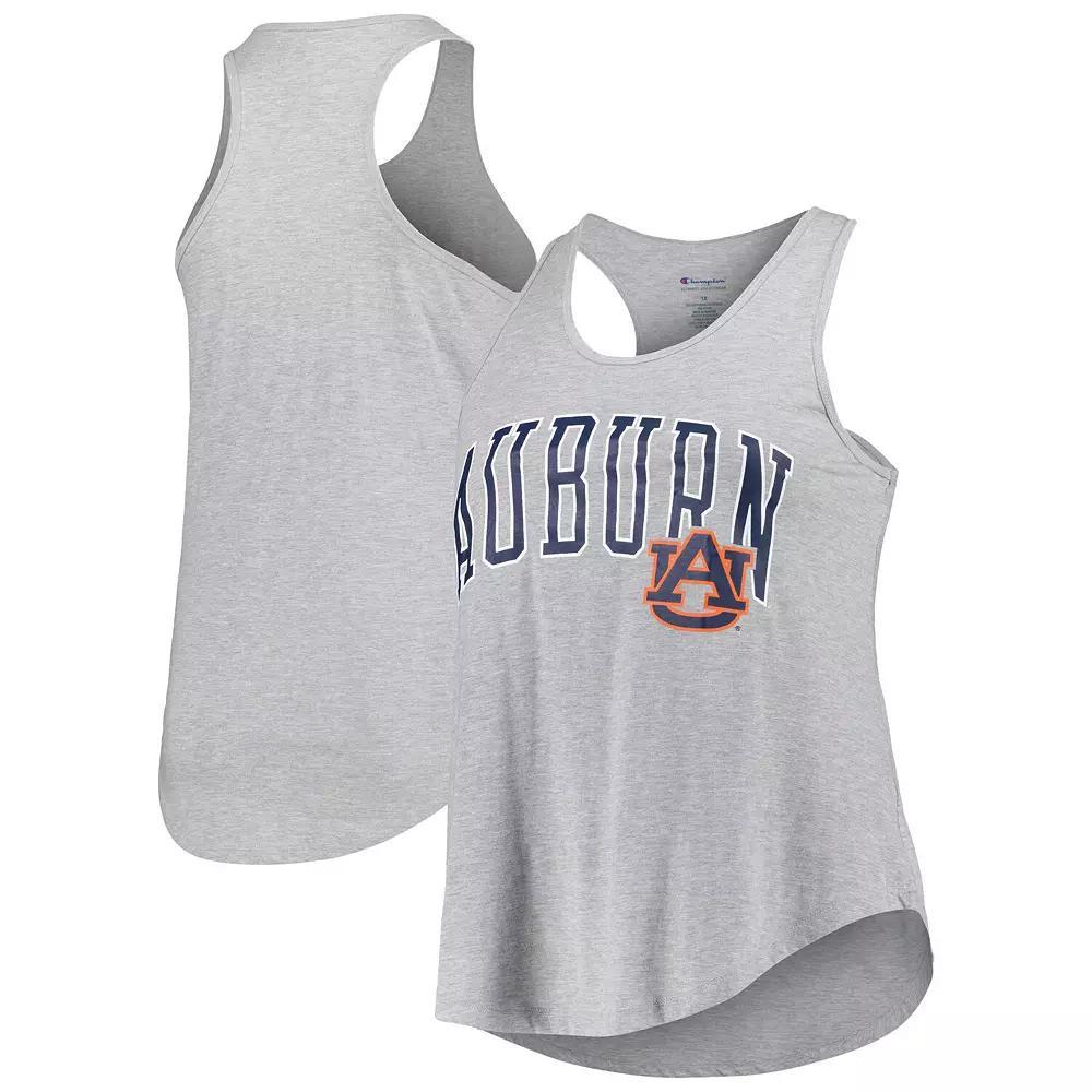 Women's Profile Heather Gray Auburn Tigers Arch Logo Racerback Scoop Neck Tank Top, Size: 4XL, Grey Product Image