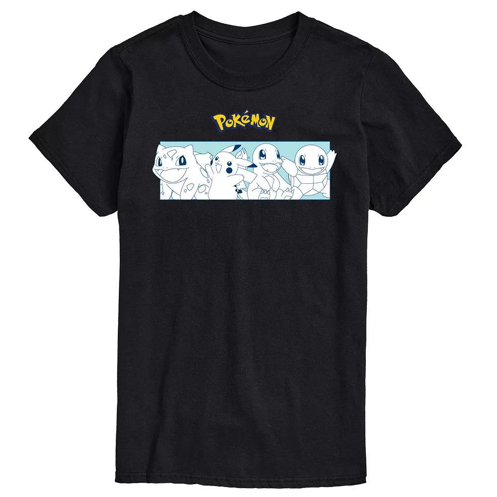 Big & Tall Pokemon Classic Starters Portrait Graphic Tee, Mens Product Image