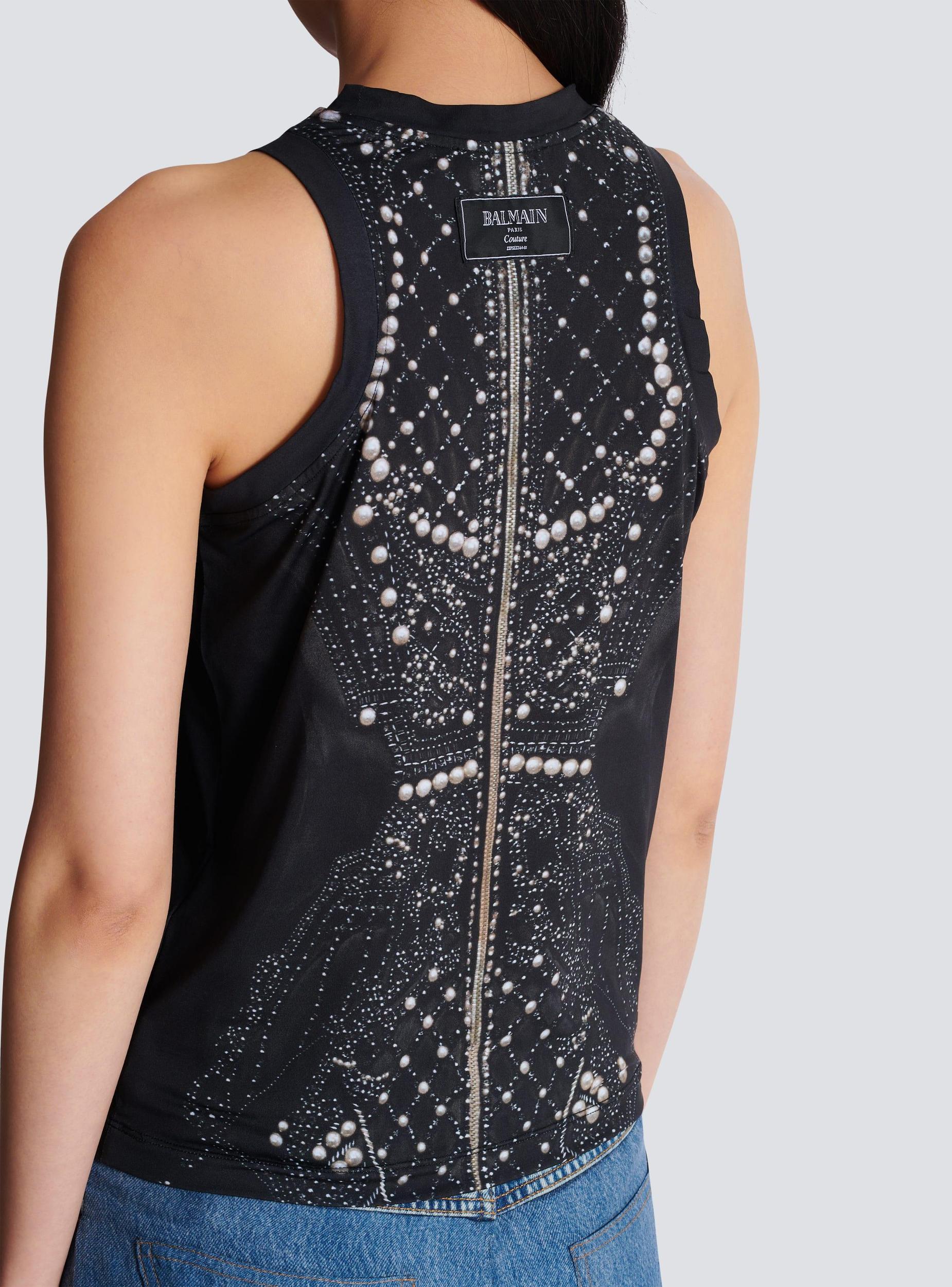 Soft tank top with faux embroidery print Product Image