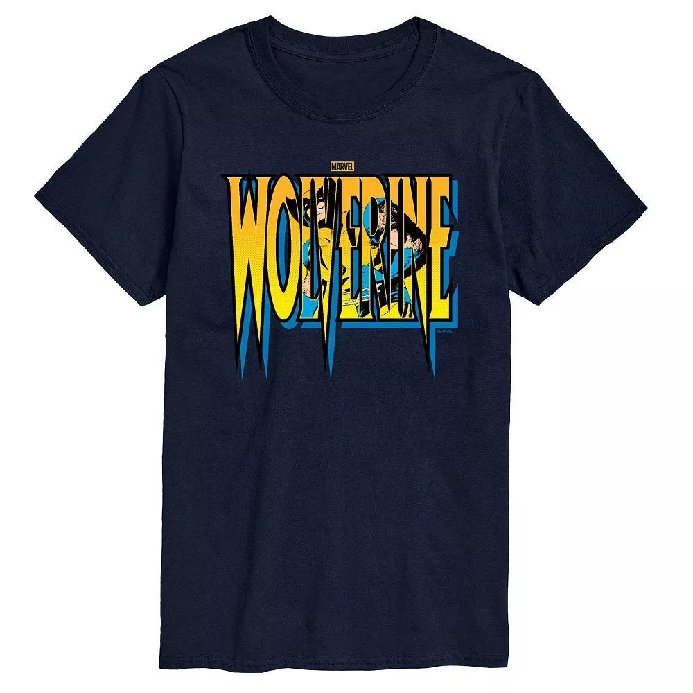 Men's Marvel Wolverine Logo Graphic Tee, Size: Small, Blue Product Image