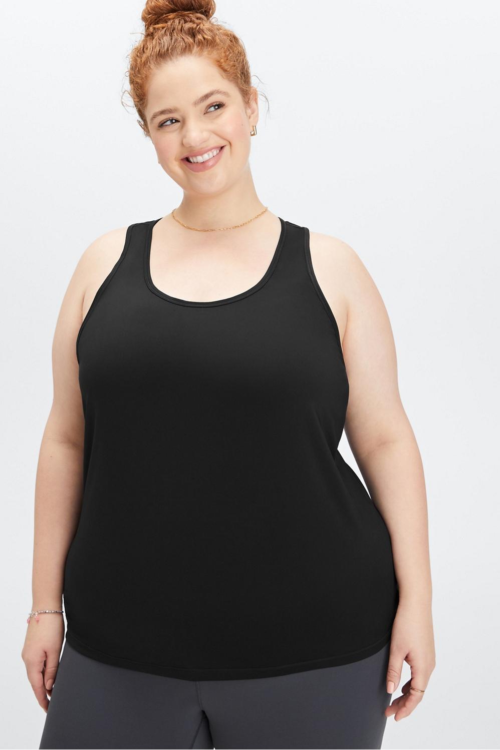 Fabletics Phoenix Lite Racerback Tank Womens black plus Size 1X Product Image