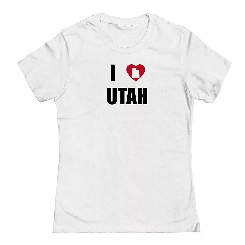 Junior's I Heart Utah Graphic Tee, Women's, Size: Medium, White Product Image