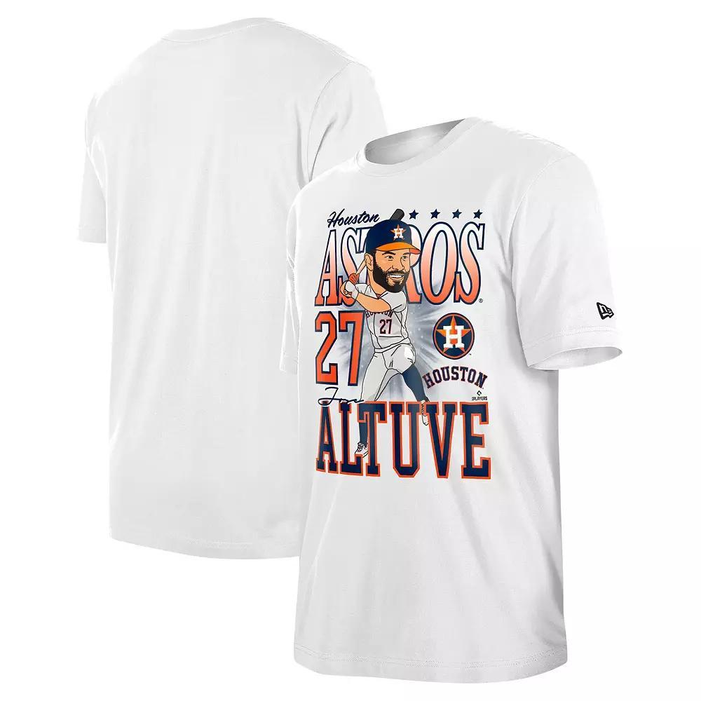 Men's New Era Jose Altuve White Houston Astros Caricature T-Shirt, Size: 2XL Product Image