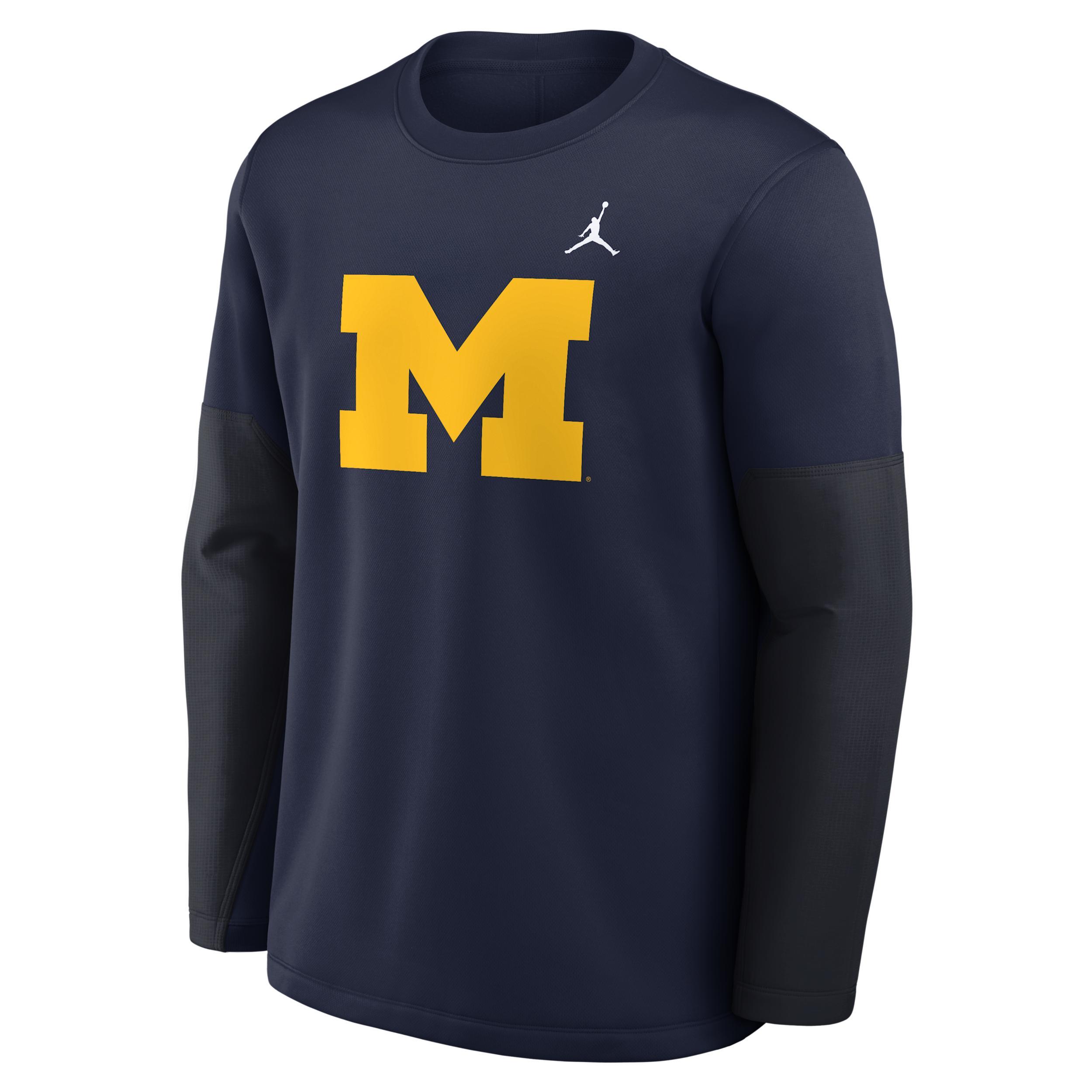 Men's Michigan Sideline Coach Jordan Brand Therma-FIT College Long-Sleeve T-Shirt Product Image