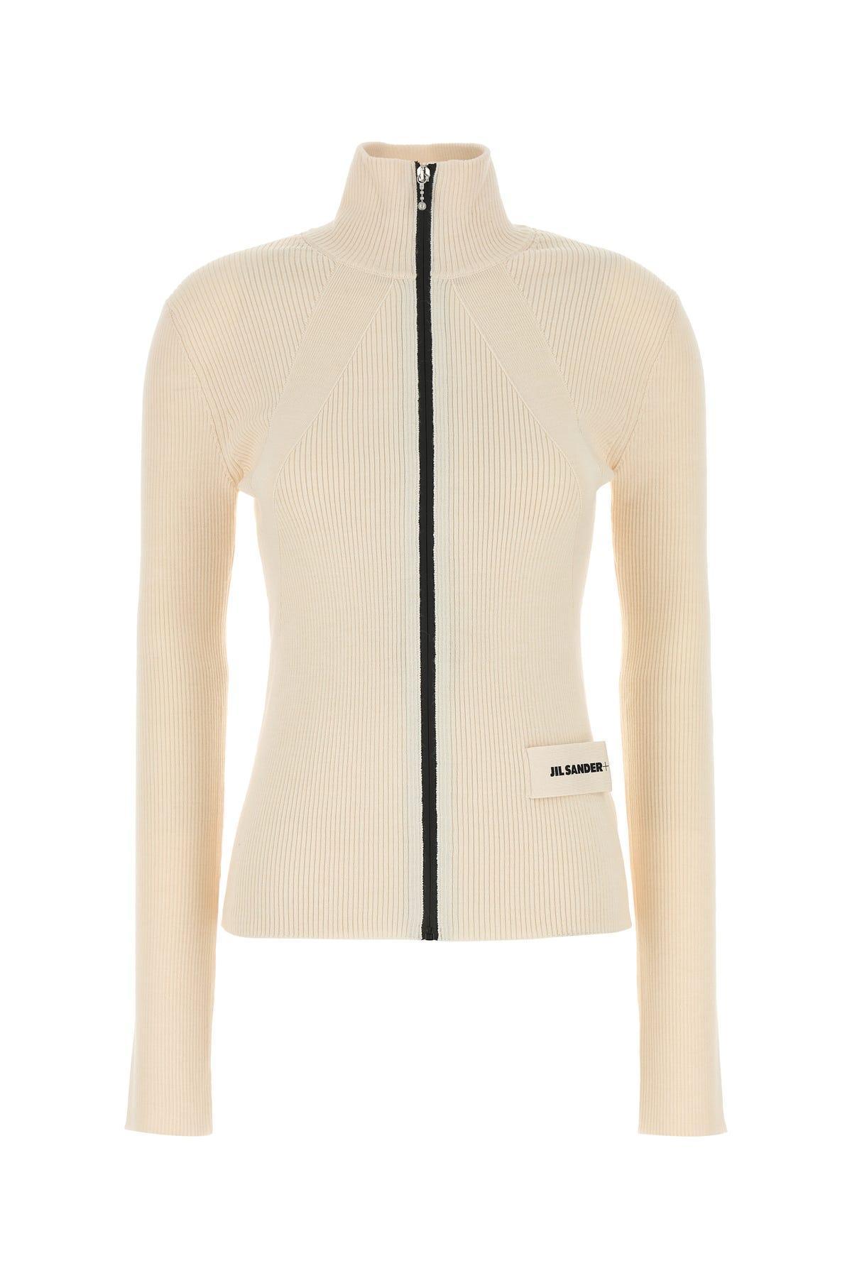 JIL SANDER Ls Hn Zip Up Cardigan-30t Nd  Female In White Product Image