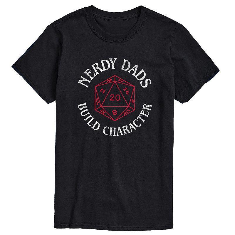 Big & Tall Nerdy Dads Build Character D20 Graphic Tee, Mens Product Image