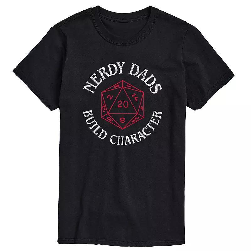 Big & Tall Nerdy Dads Build Character D20 Graphic Tee, Mens Product Image