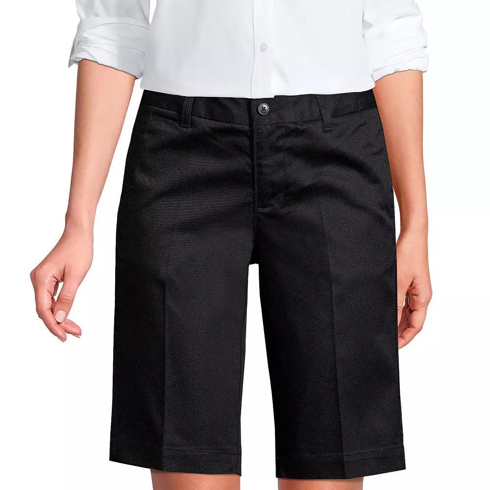 Women's Lands' End Front Blend Chino Shorts, Size: 8, Black Product Image