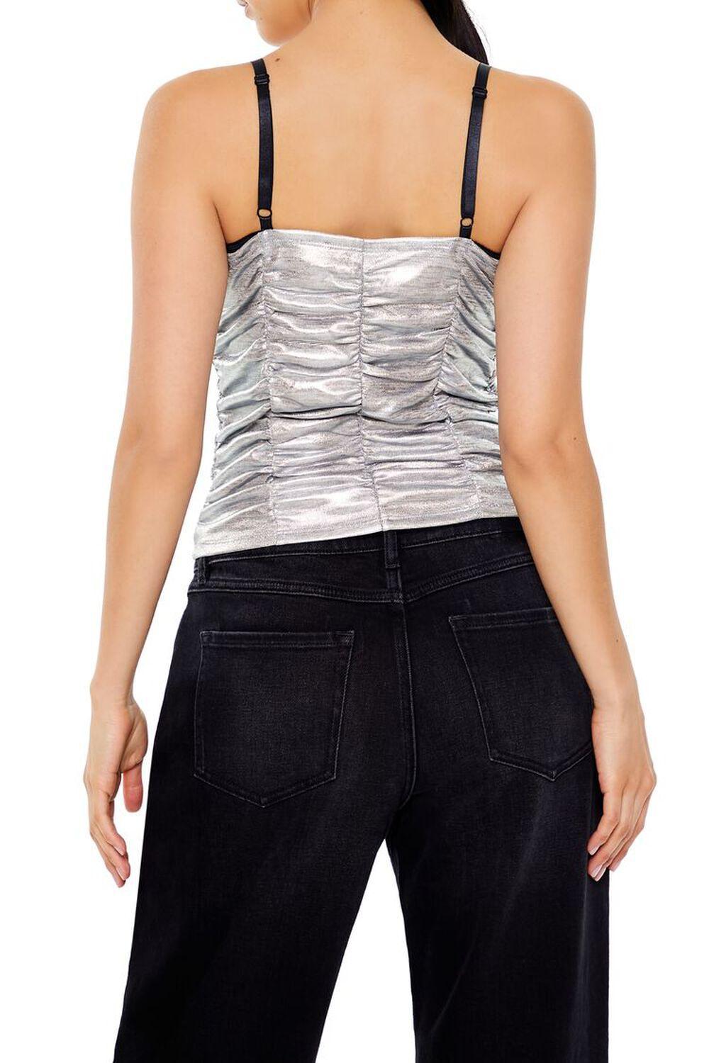 Ruched Metallic Two-Tone Cami | Forever 21 Product Image