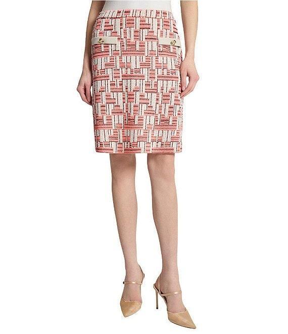 Ming Wang Geometric Knit A-Line Skirt Product Image