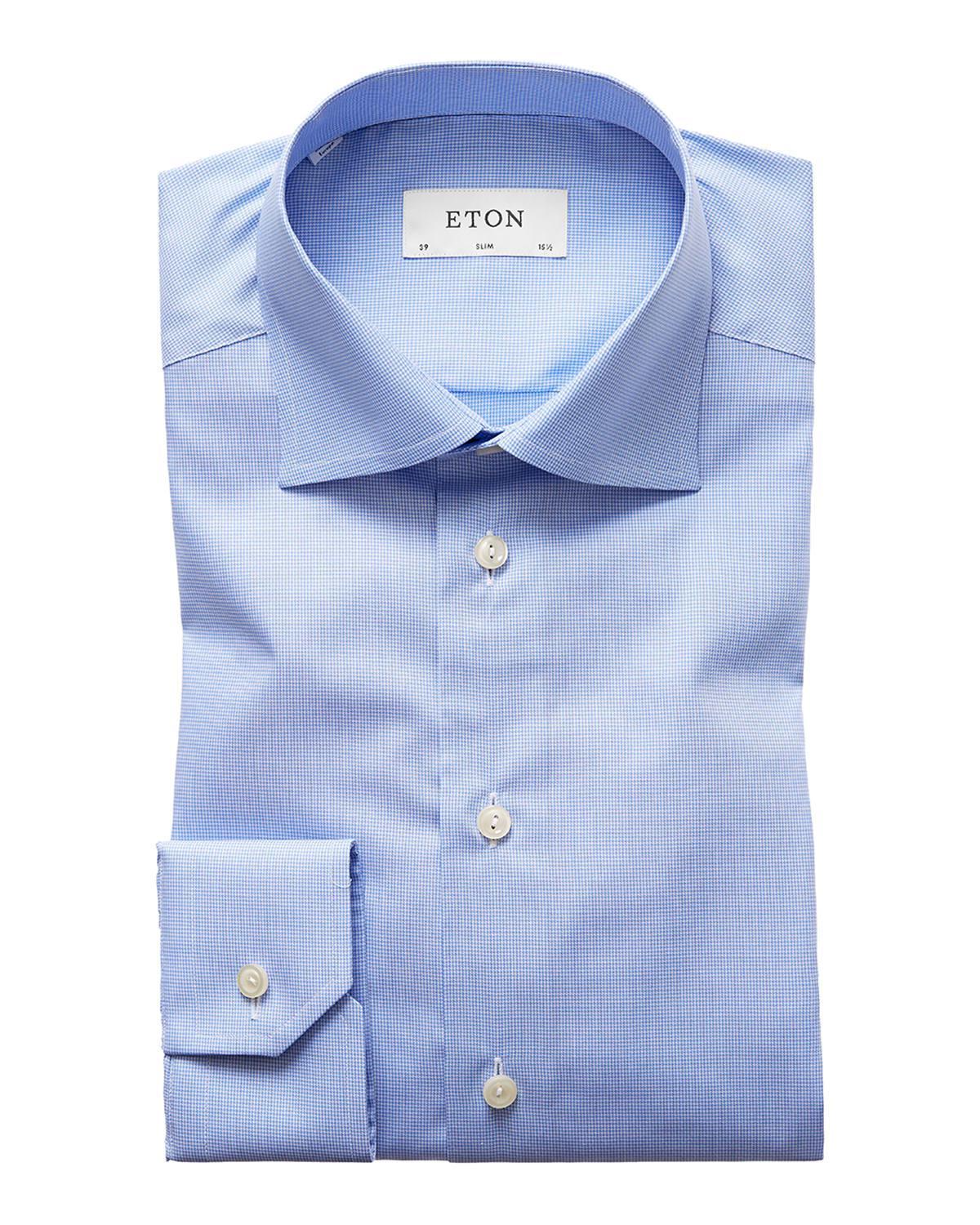 Mens Slim-Fit Micro Houndstooth Dress Shirt Product Image