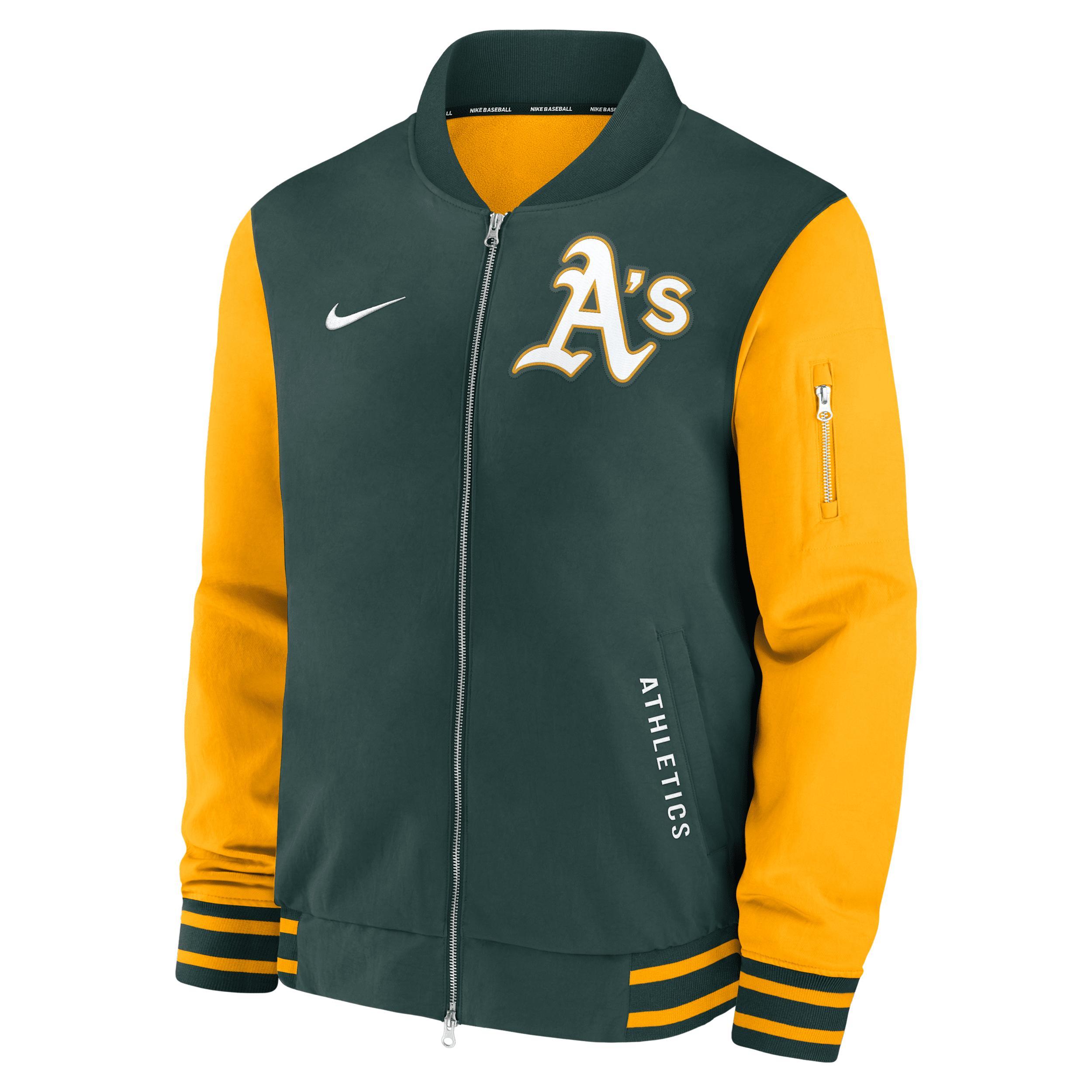 Athletics Authentic Collection Dugout Nike Men's MLB Full-Zip Bomber Jacket Product Image